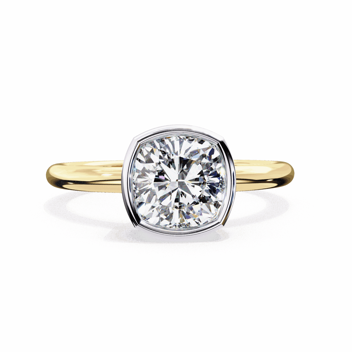 1.75 Carat Cushion Minimalist Solitaire Engagement Ring in Moissanite | House of Estara