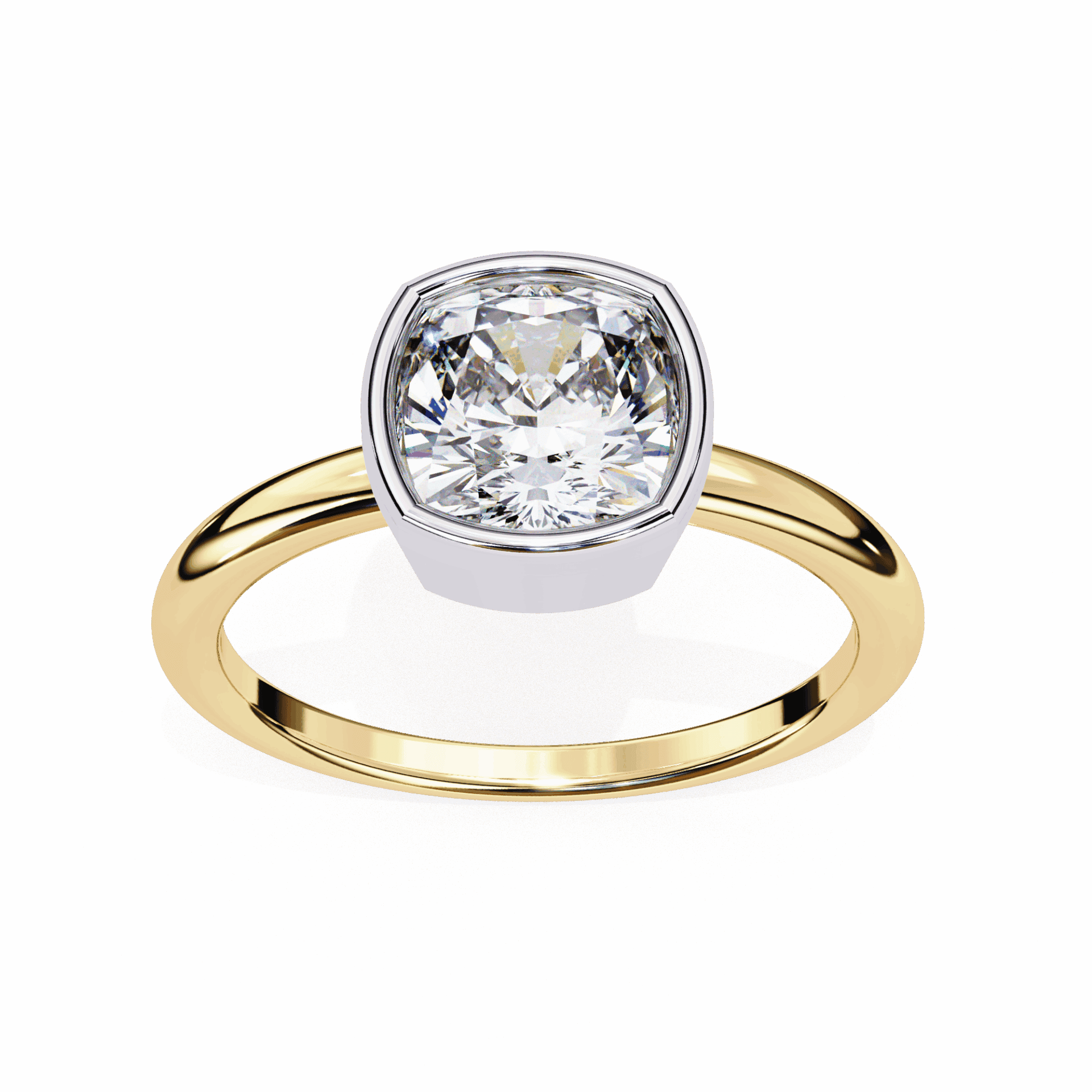1.75 Carat Cushion Minimalist Solitaire Engagement Ring in Moissanite | House of Estara