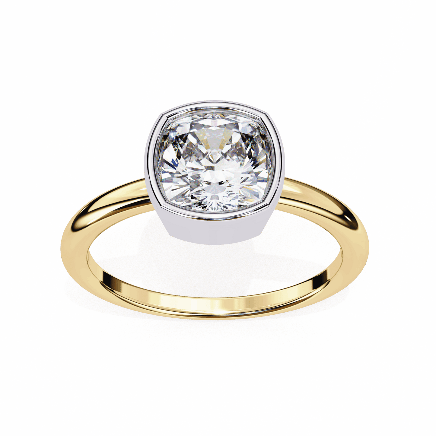 1.75 Carat Cushion Minimalist Solitaire Engagement Ring in Moissanite | House of Estara