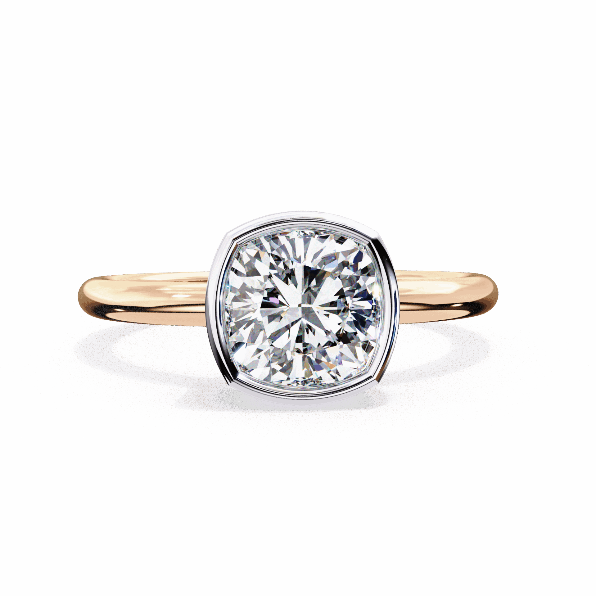 1.75 Carat Cushion Minimalist Solitaire Engagement Ring in Moissanite | House of Estara