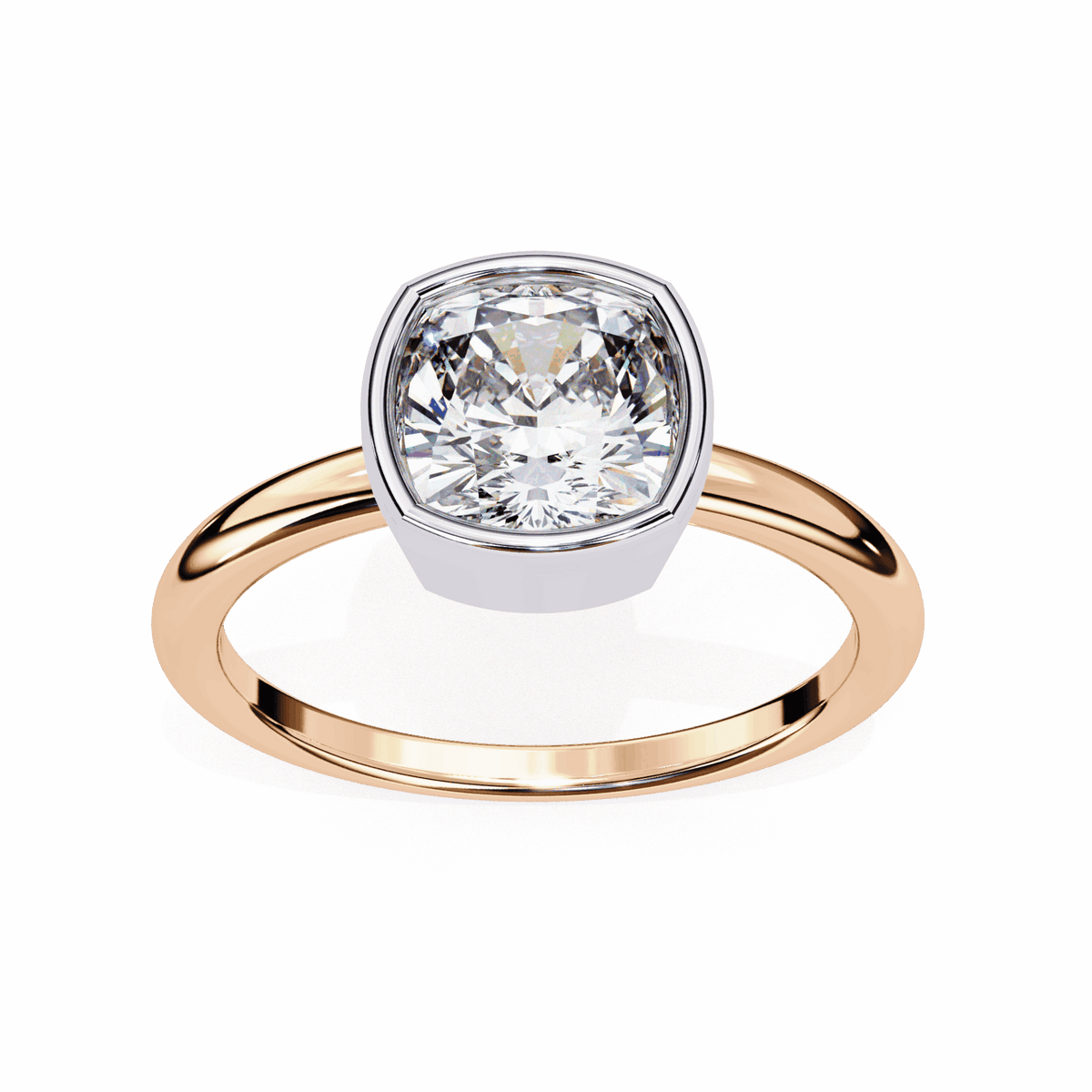 1.75 Carat Cushion Minimalist Solitaire Engagement Ring in Moissanite | House of Estara