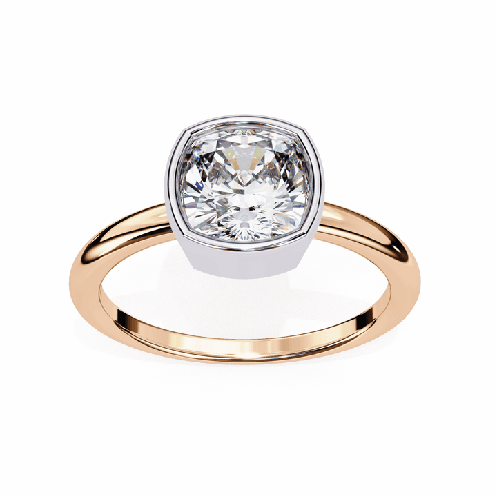 1.75 Carat Cushion Minimalist Solitaire Engagement Ring in Moissanite | House of Estara