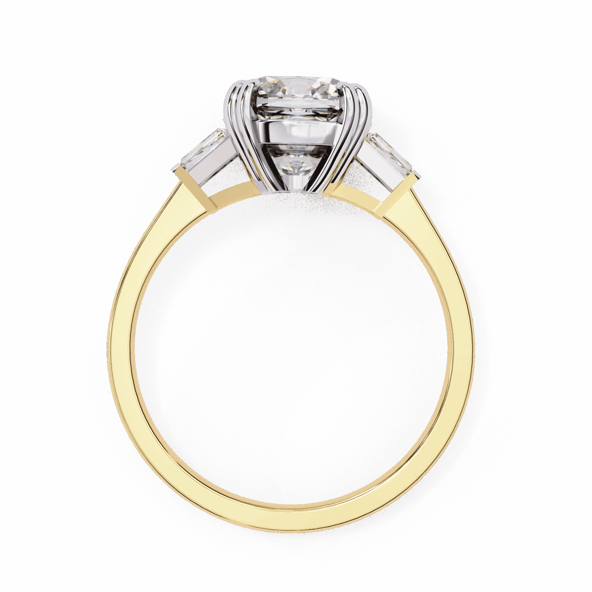 3 Carat Cushion Three Stone Solitaire Ring in Moissanite | House of Estara