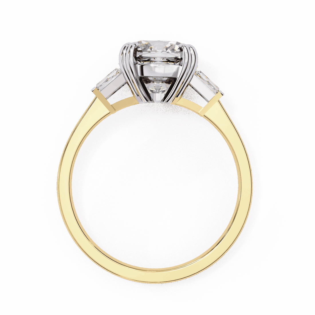 3 Carat Cushion Three Stone Solitaire Ring in Moissanite | House of Estara