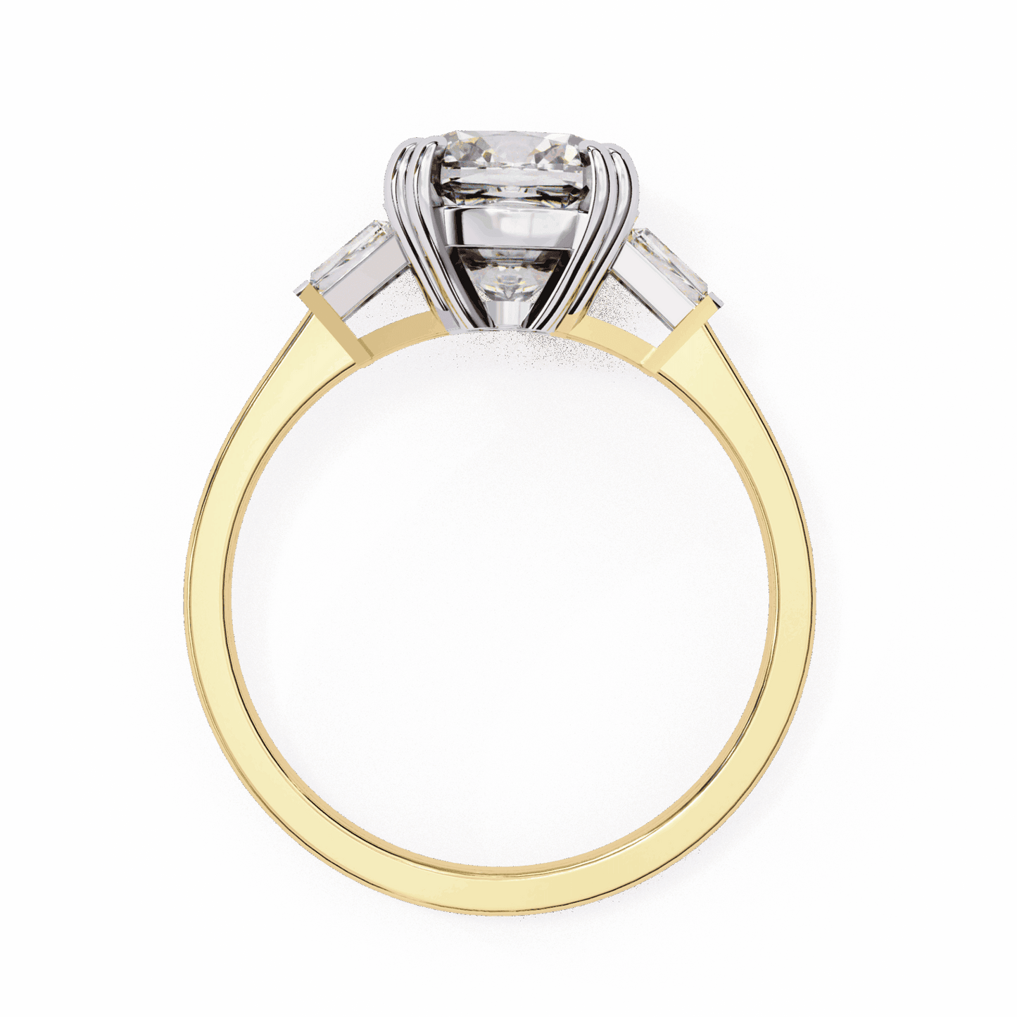 3 Carat Cushion Three Stone Solitaire Ring in Moissanite | House of Estara