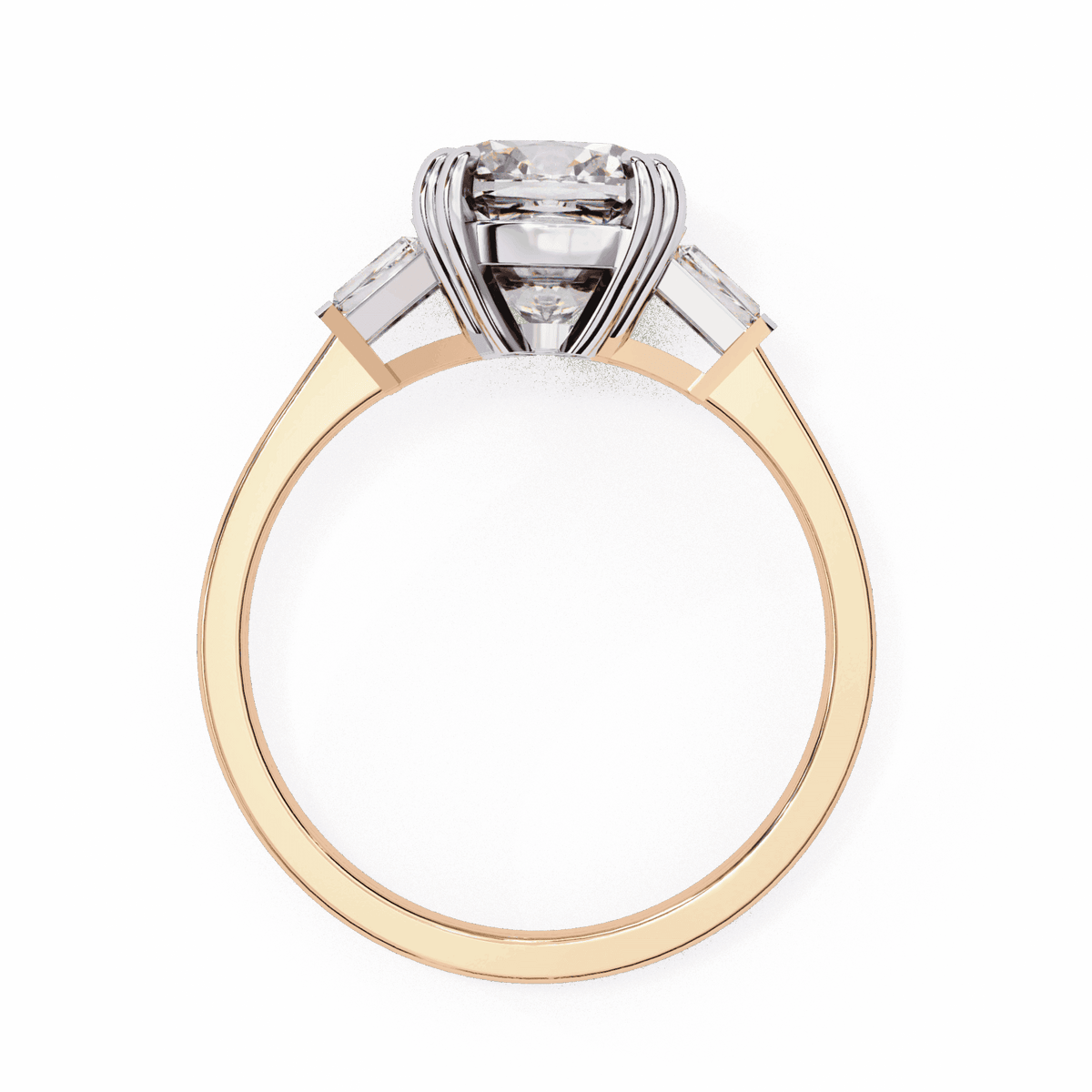 3 Carat Cushion Three Stone Solitaire Ring in Moissanite | House of Estara
