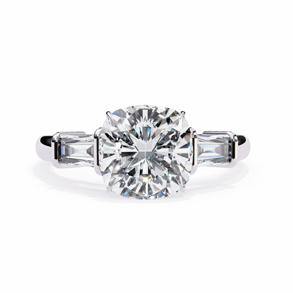 Baguette Three-Stone Engagement Ring, Design Your Own