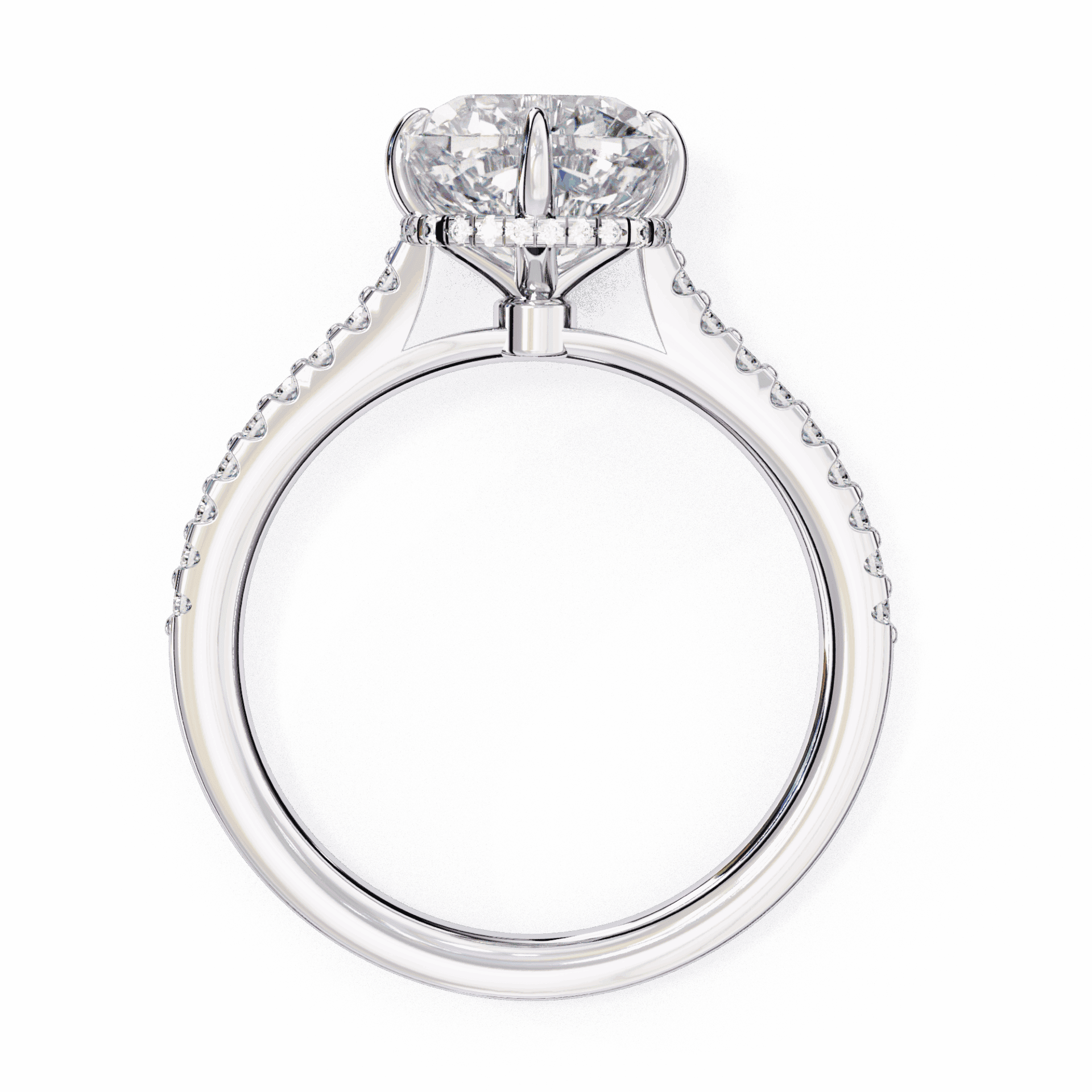 3.5 Carat Cushion Hidden Halo Solitaire Ring in Moissanite | House of Estara