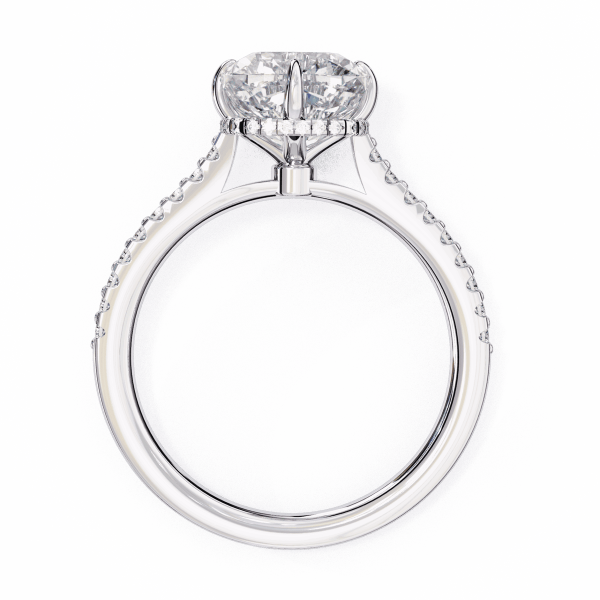 3.5 Carat Cushion Hidden Halo Solitaire Ring in Moissanite | House of Estara