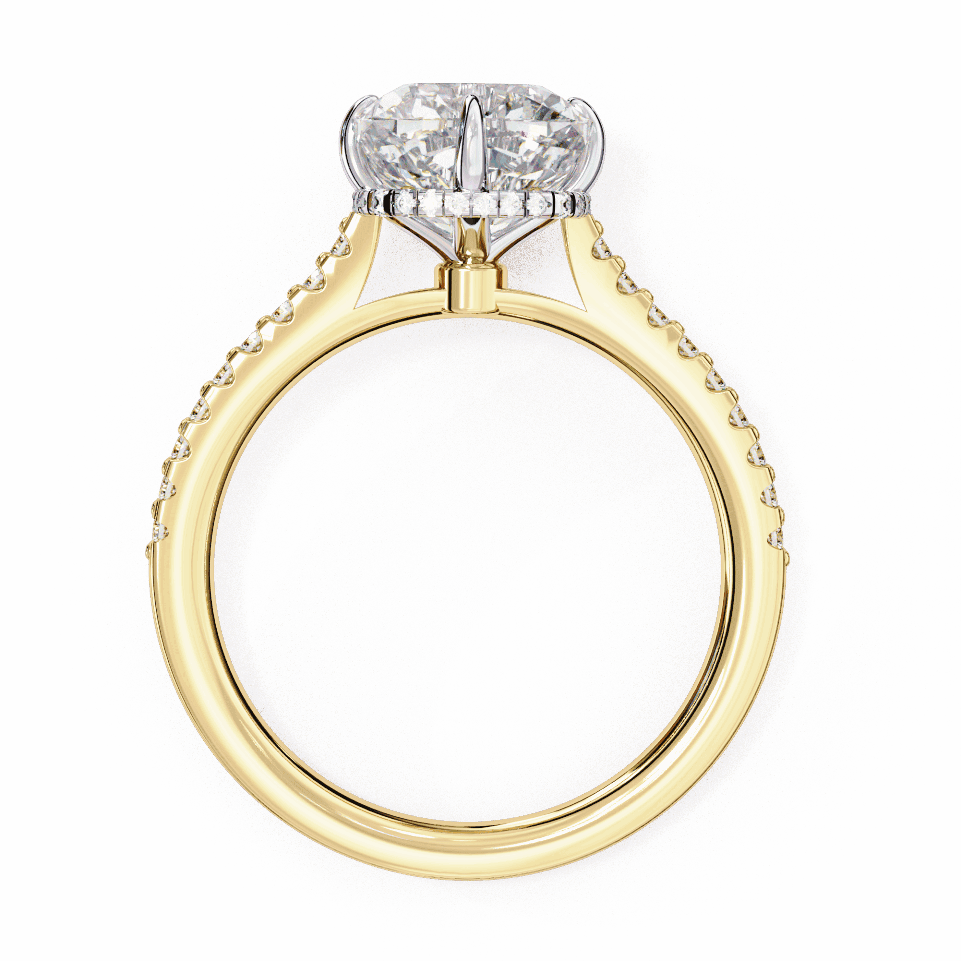 3.5 Carat Cushion Hidden Halo Solitaire Ring in Moissanite | House of Estara