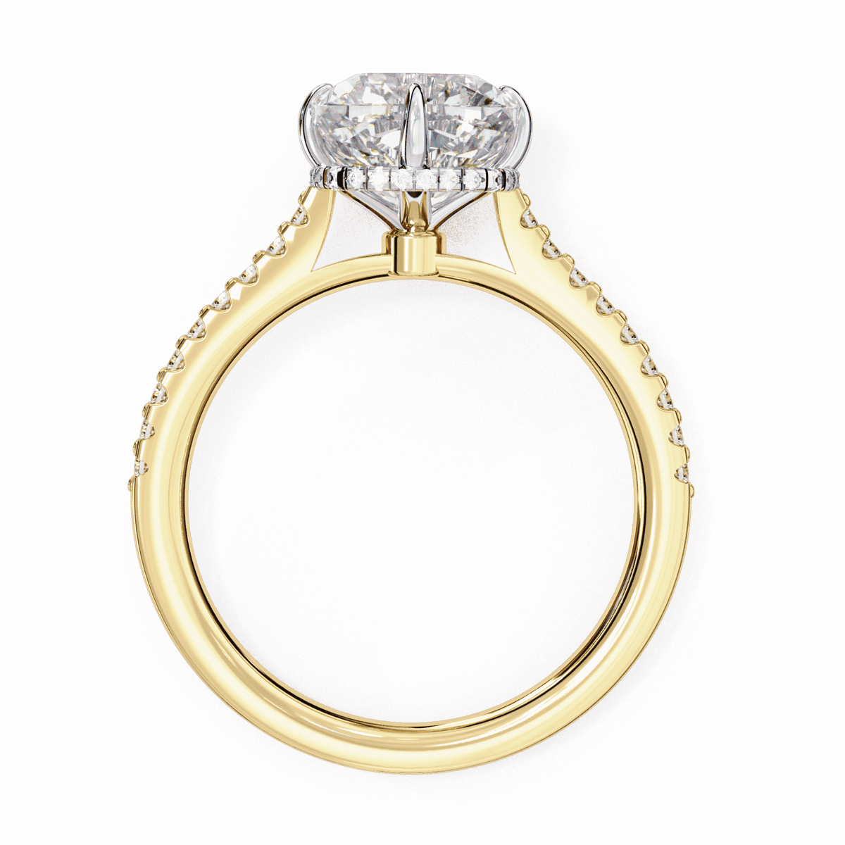 3.5 Carat Cushion Hidden Halo Solitaire Ring in Moissanite | House of Estara