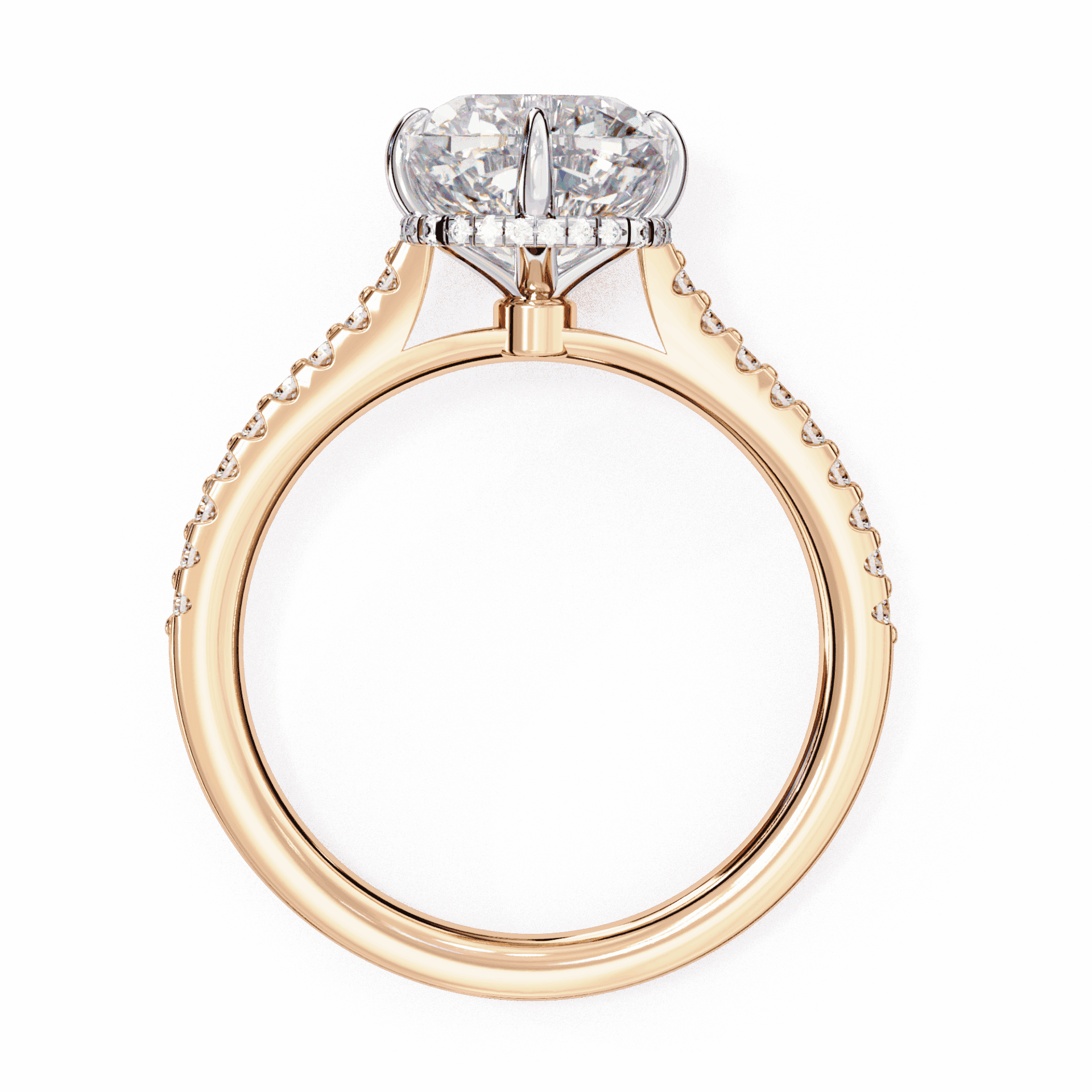3.5 Carat Cushion Hidden Halo Solitaire Ring in Moissanite | House of Estara