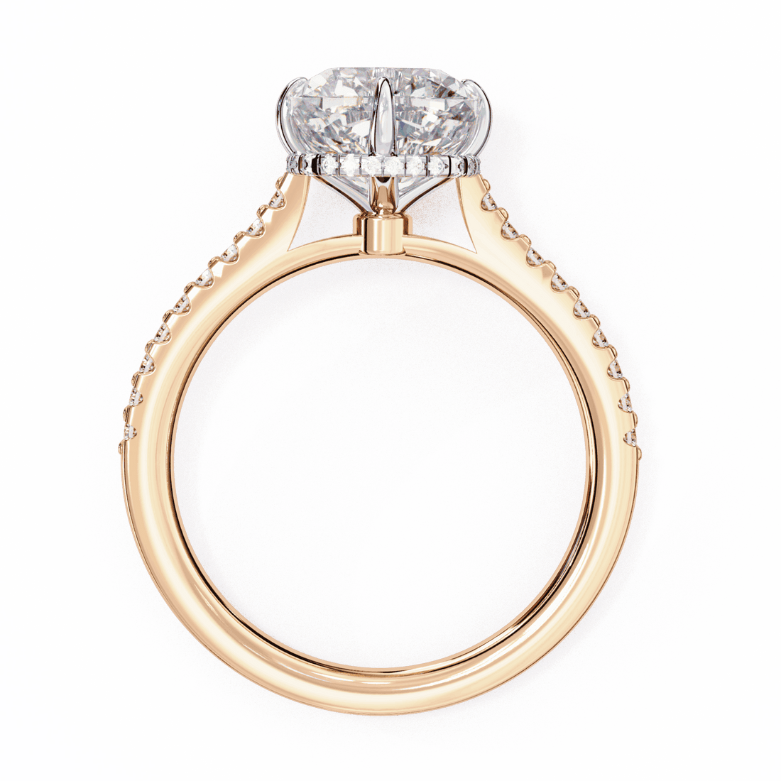 3.5 Carat Cushion Hidden Halo Solitaire Ring in Moissanite | House of Estara