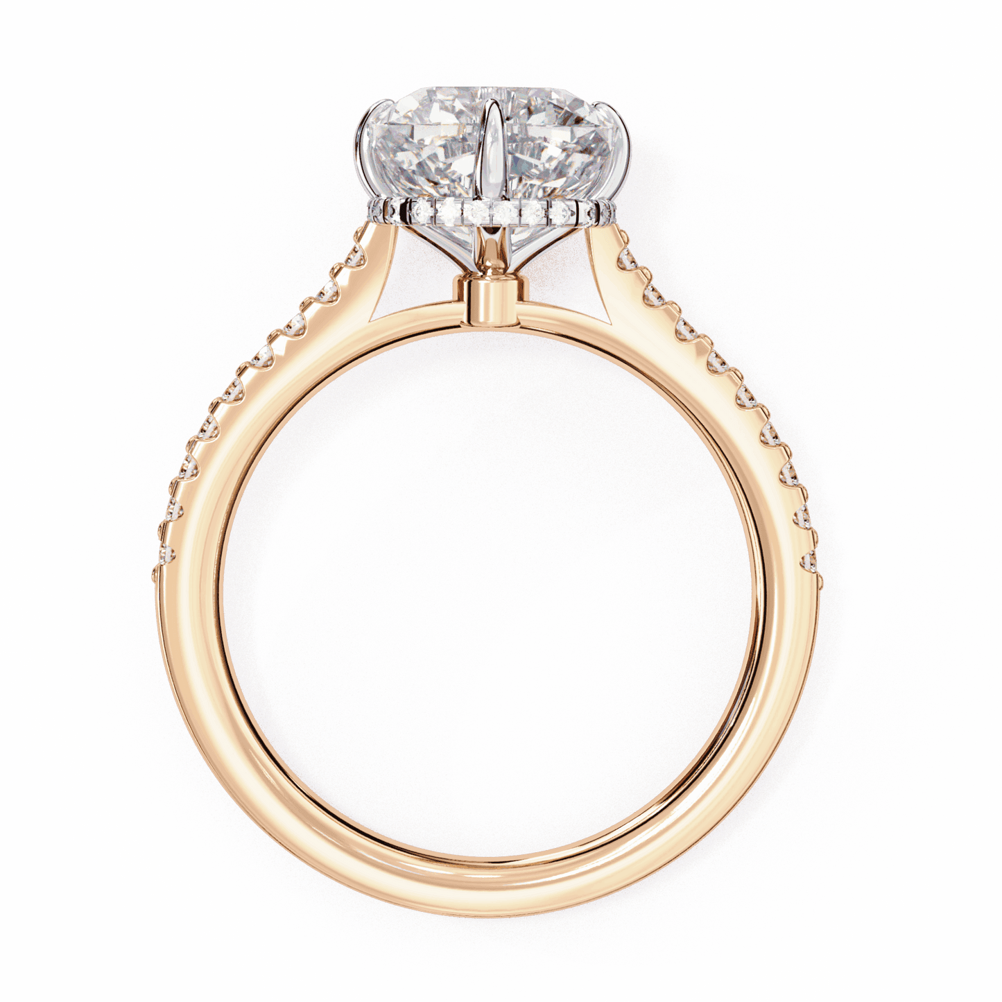 3.5 Carat Cushion Hidden Halo Solitaire Ring in Moissanite | House of Estara