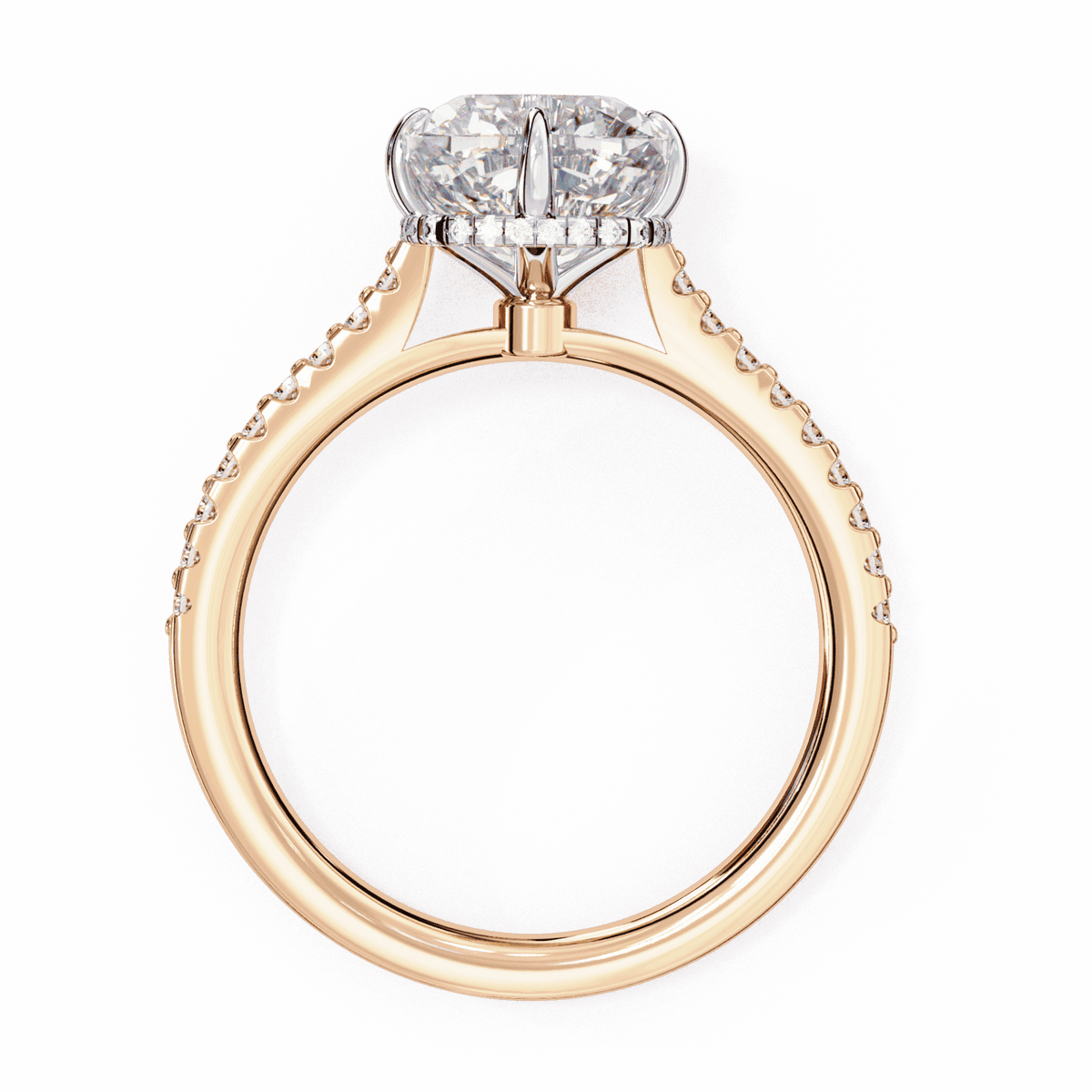 3.5 Carat Cushion Hidden Halo Solitaire Ring in Moissanite | House of Estara