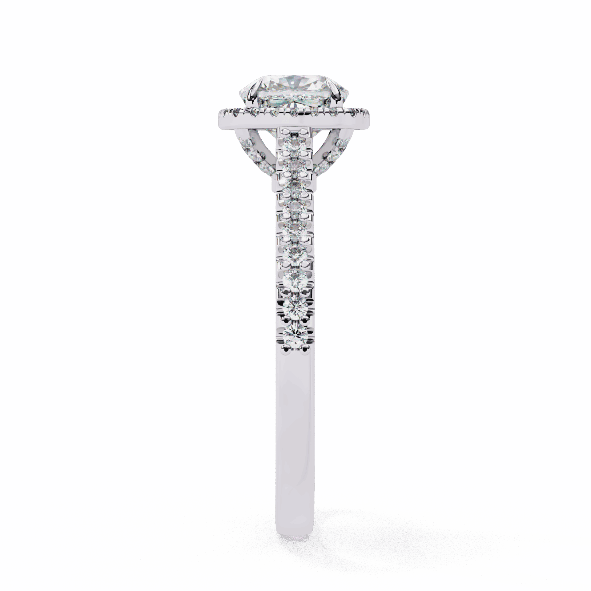 2 Carat Cushion Hidden Halo Solitaire Ring in Moissanite | House of Estara