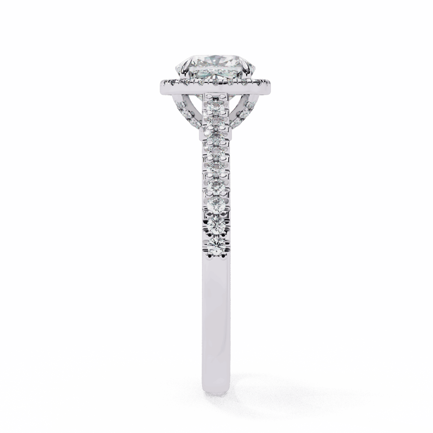 2 Carat Cushion Hidden Halo Solitaire Ring in Moissanite | House of Estara