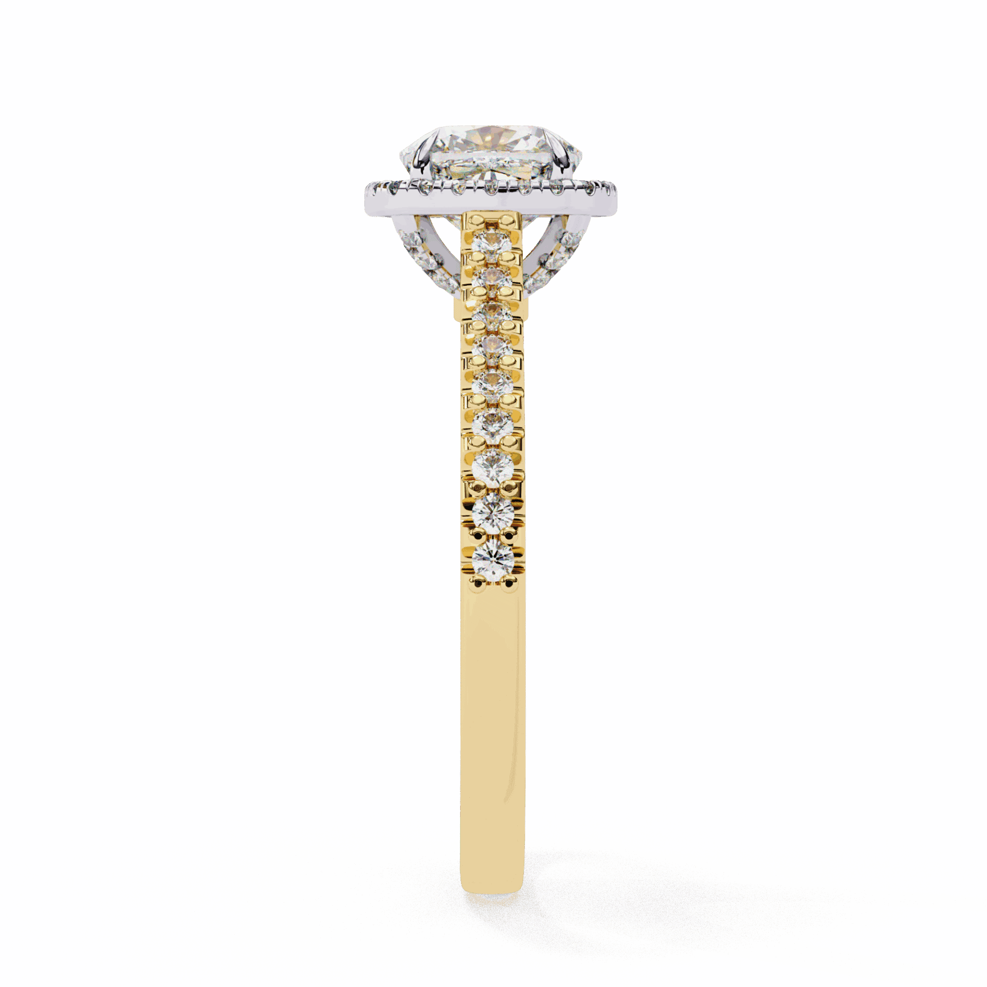 2 Carat Cushion Hidden Halo Solitaire Ring in Moissanite | House of Estara