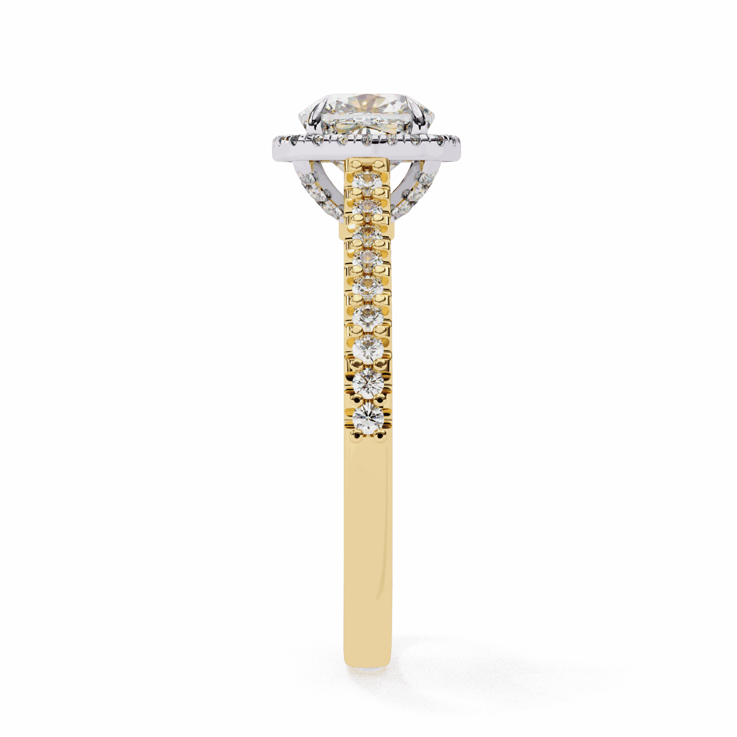2 Carat Cushion Hidden Halo Solitaire Ring in Moissanite | House of Estara