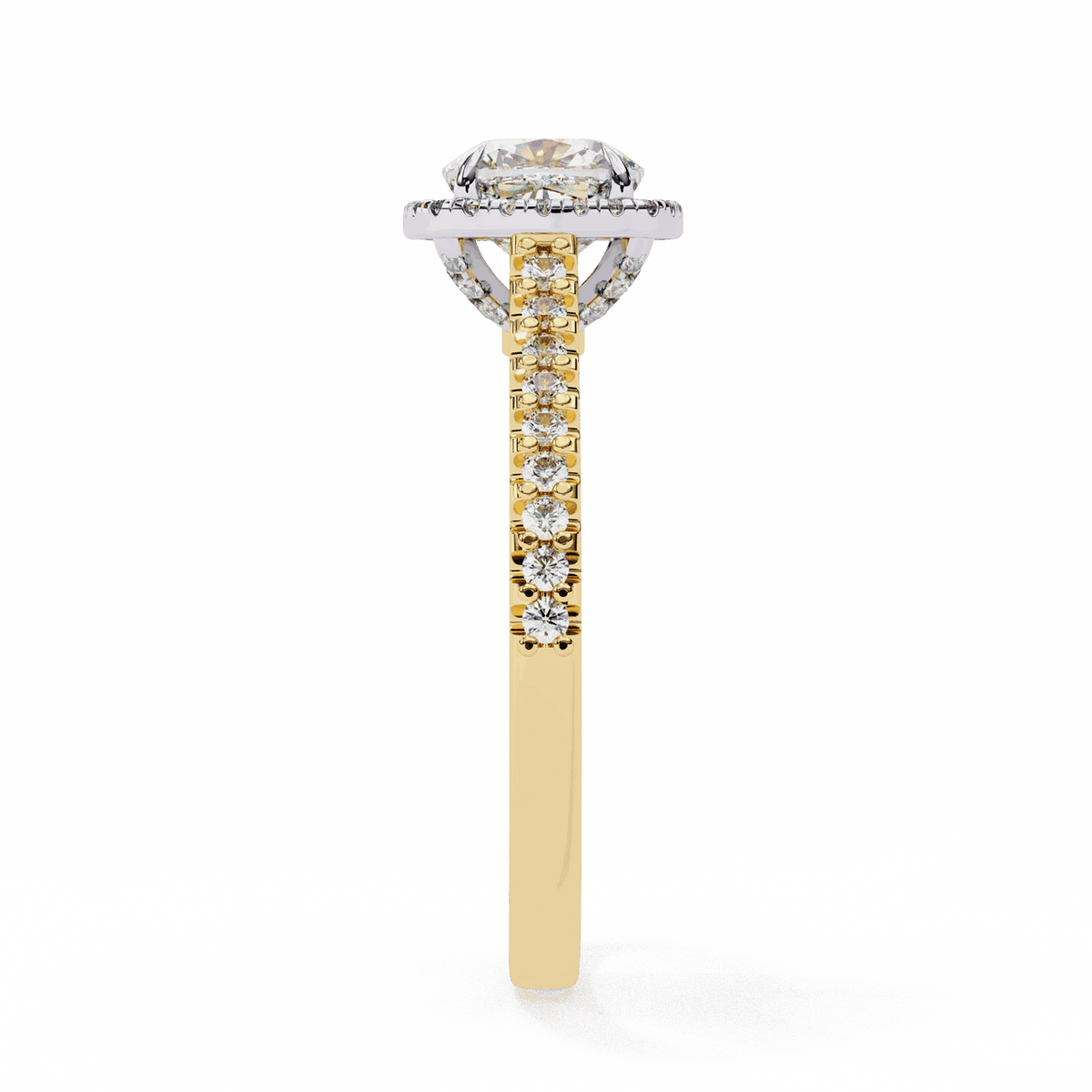 2 Carat Cushion Hidden Halo Solitaire Ring in Moissanite | House of Estara