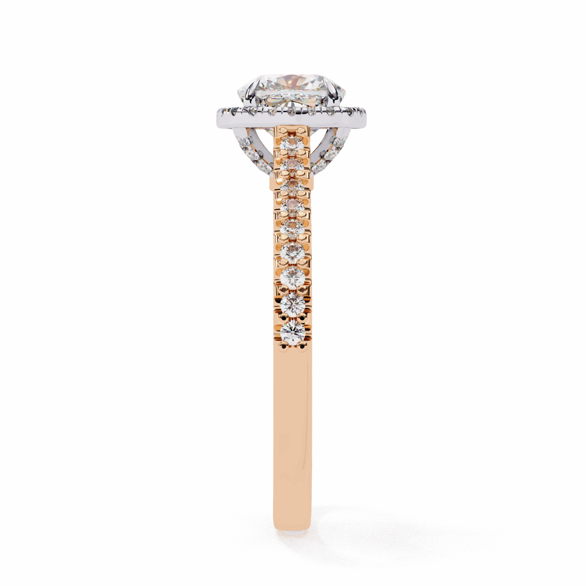 2 Carat Cushion Hidden Halo Solitaire Ring in Moissanite | House of Estara