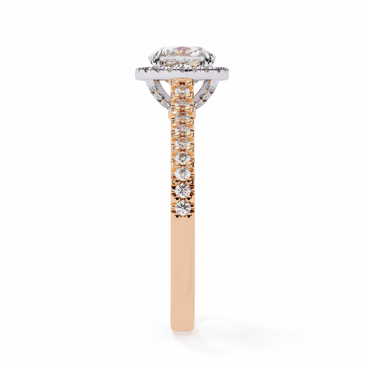 2 Carat Cushion Hidden Halo Solitaire Ring in Moissanite | House of Estara