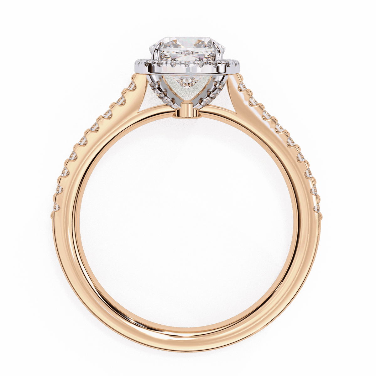 2 Carat Cushion Hidden Halo Solitaire Ring in Moissanite | House of Estara