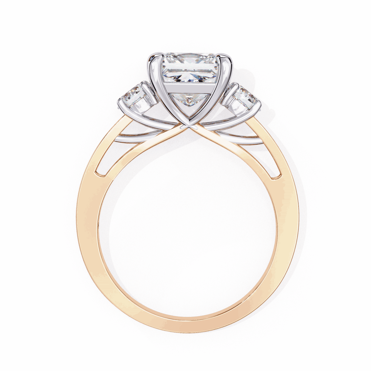 3.25 Carat Princess Three Stone Solitaire Ring in Moissanite | House of Estara