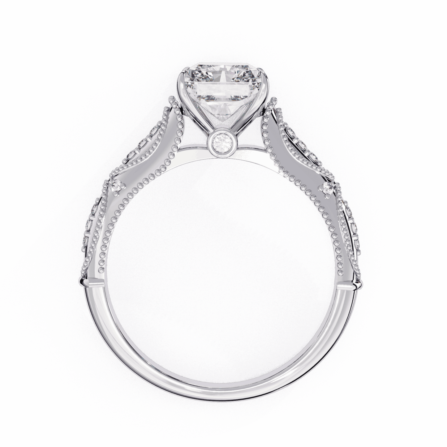 3 Carat Radiant Halo Solitaire Ring in Moissanite | House of Estara