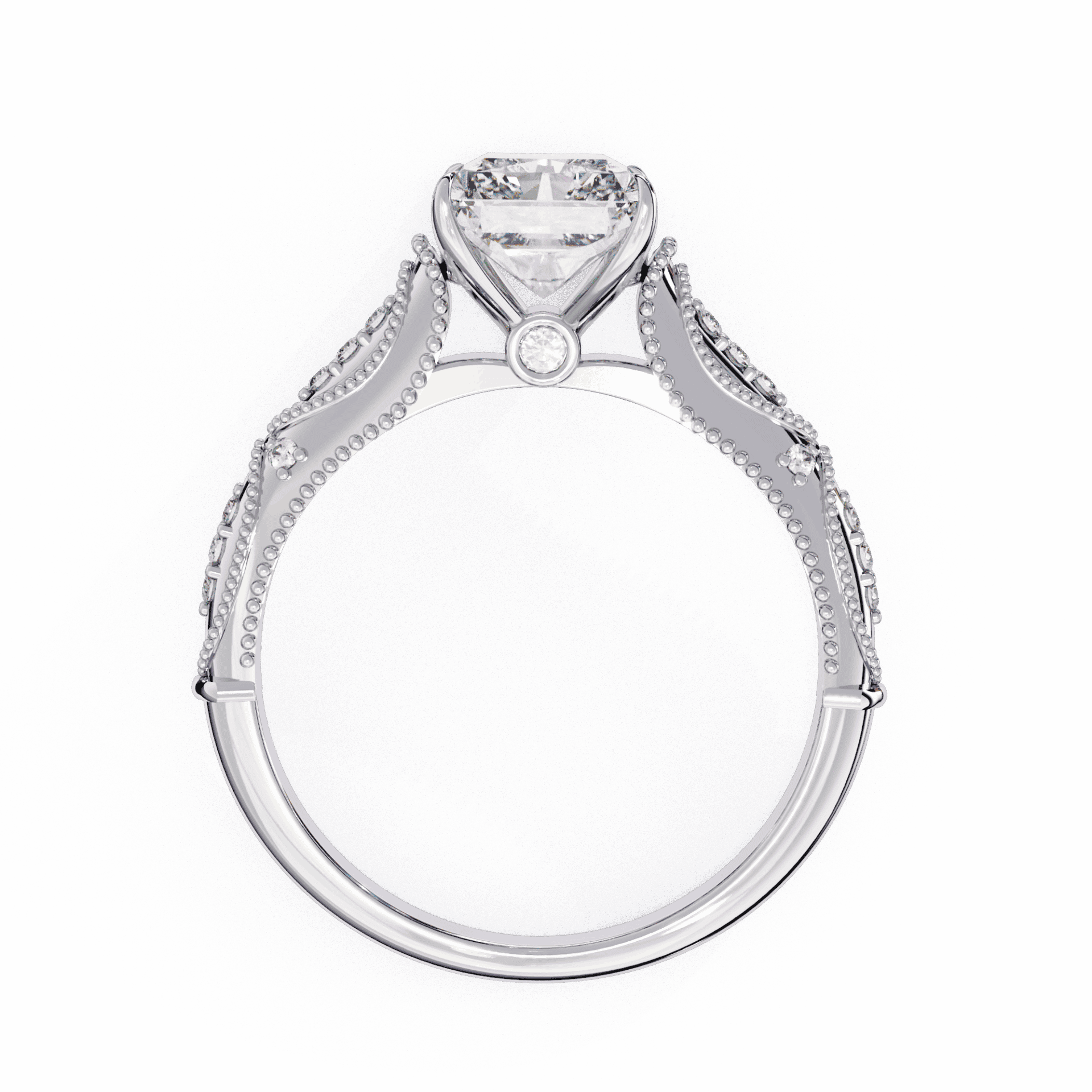 3 Carat Radiant Halo Solitaire Ring in Moissanite | House of Estara