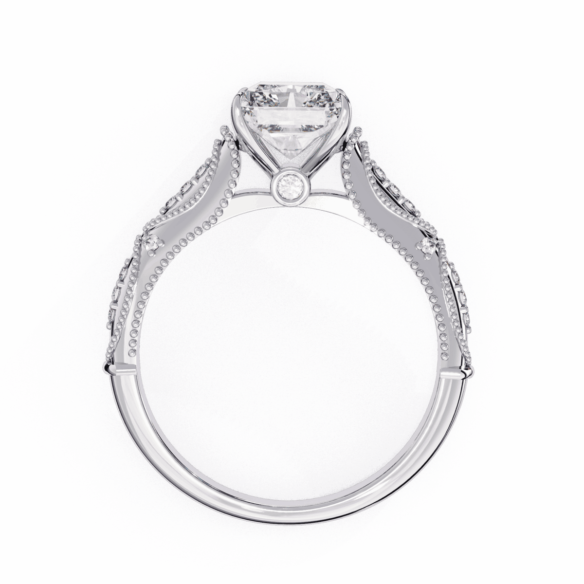 3 Carat Radiant Halo Solitaire Ring in Moissanite | House of Estara