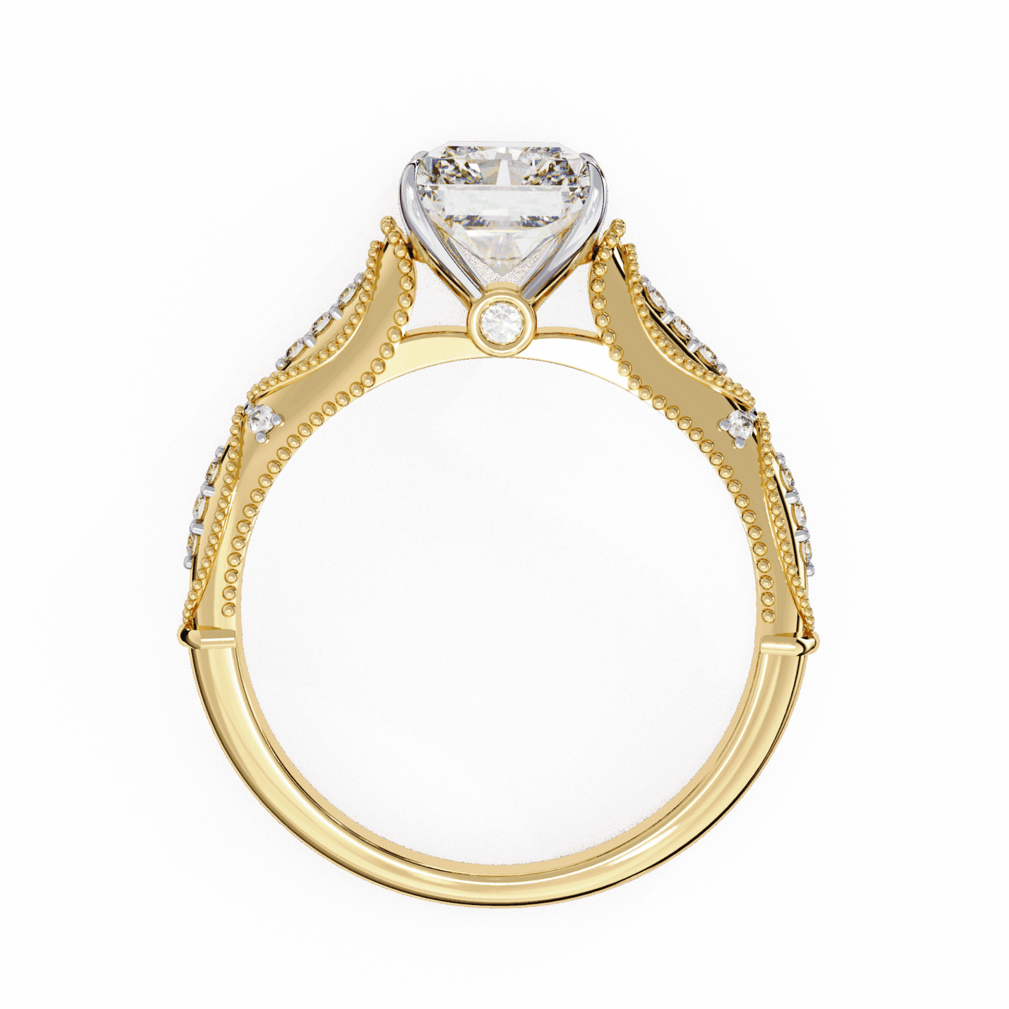 3 Carat Radiant Halo Solitaire Ring in Moissanite | House of Estara
