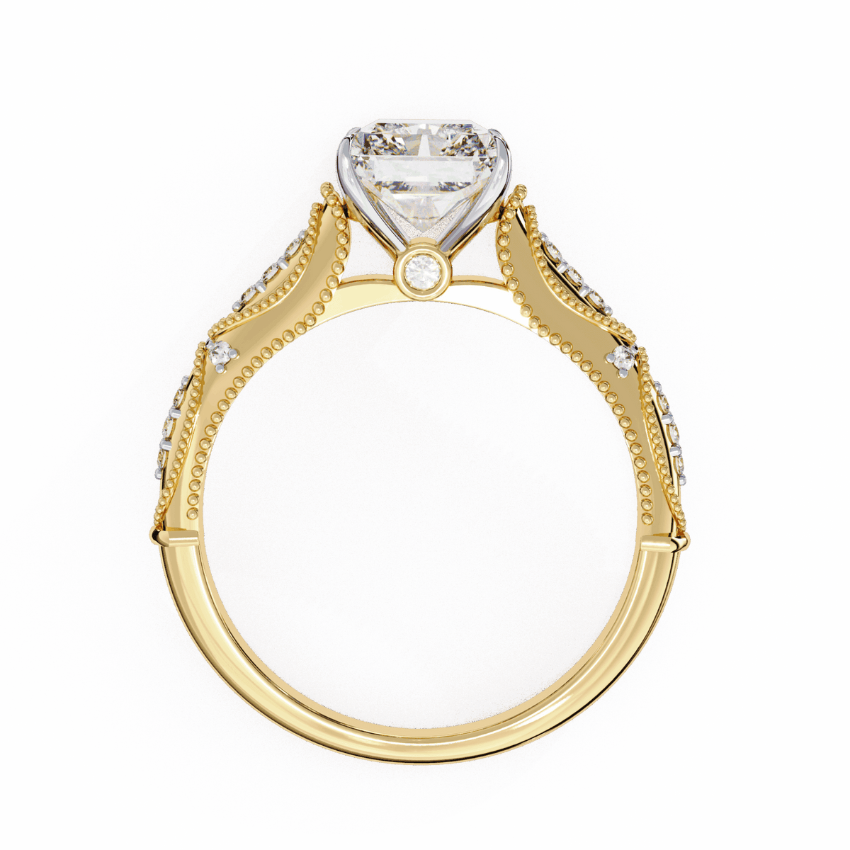 3 Carat Radiant Halo Solitaire Ring in Moissanite | House of Estara