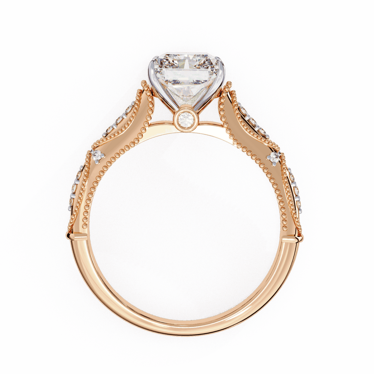 3 Carat Radiant Halo Solitaire Ring in Moissanite | House of Estara