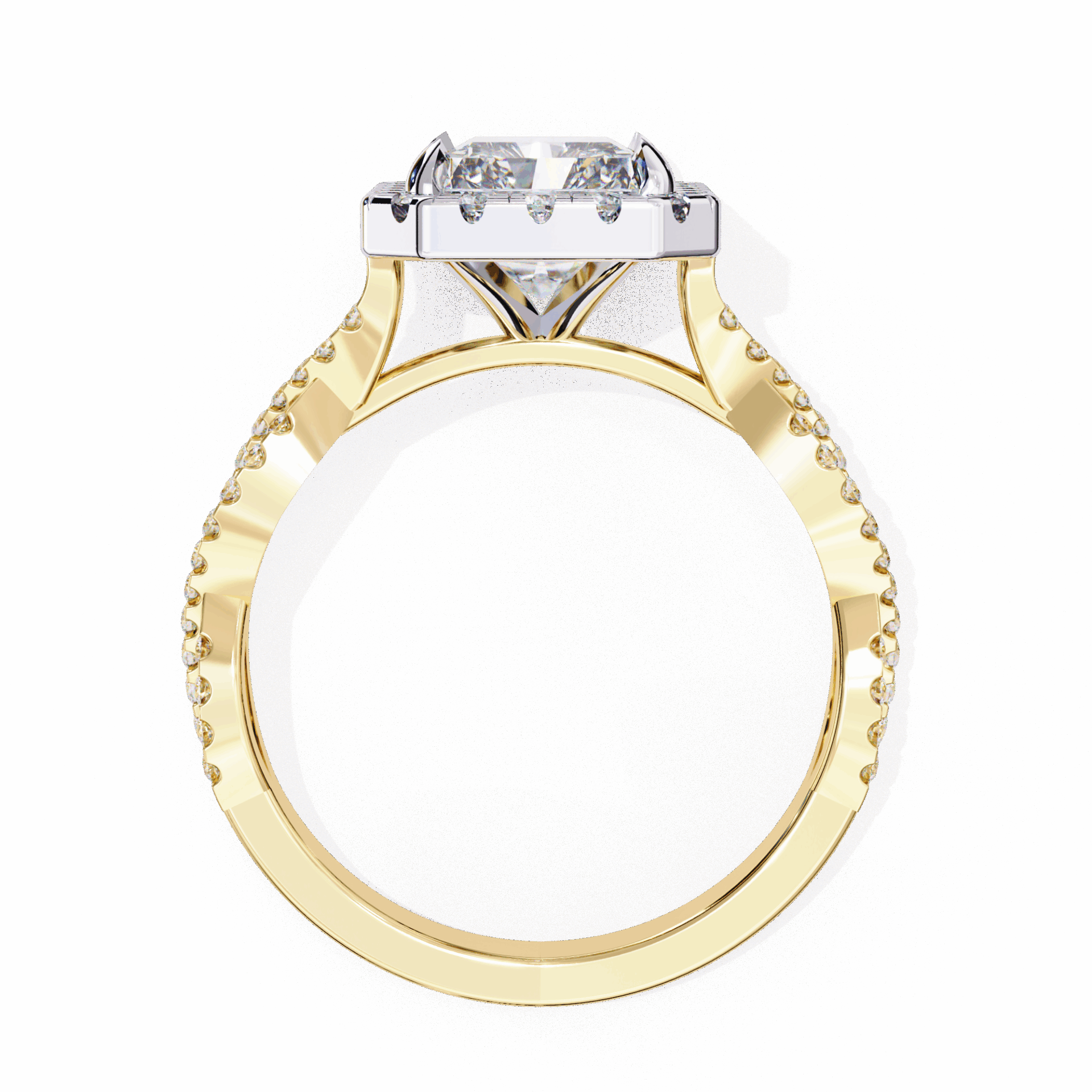 3.5 Carat Radiant Halo Solitaire Ring in Moissanite | House of Estara