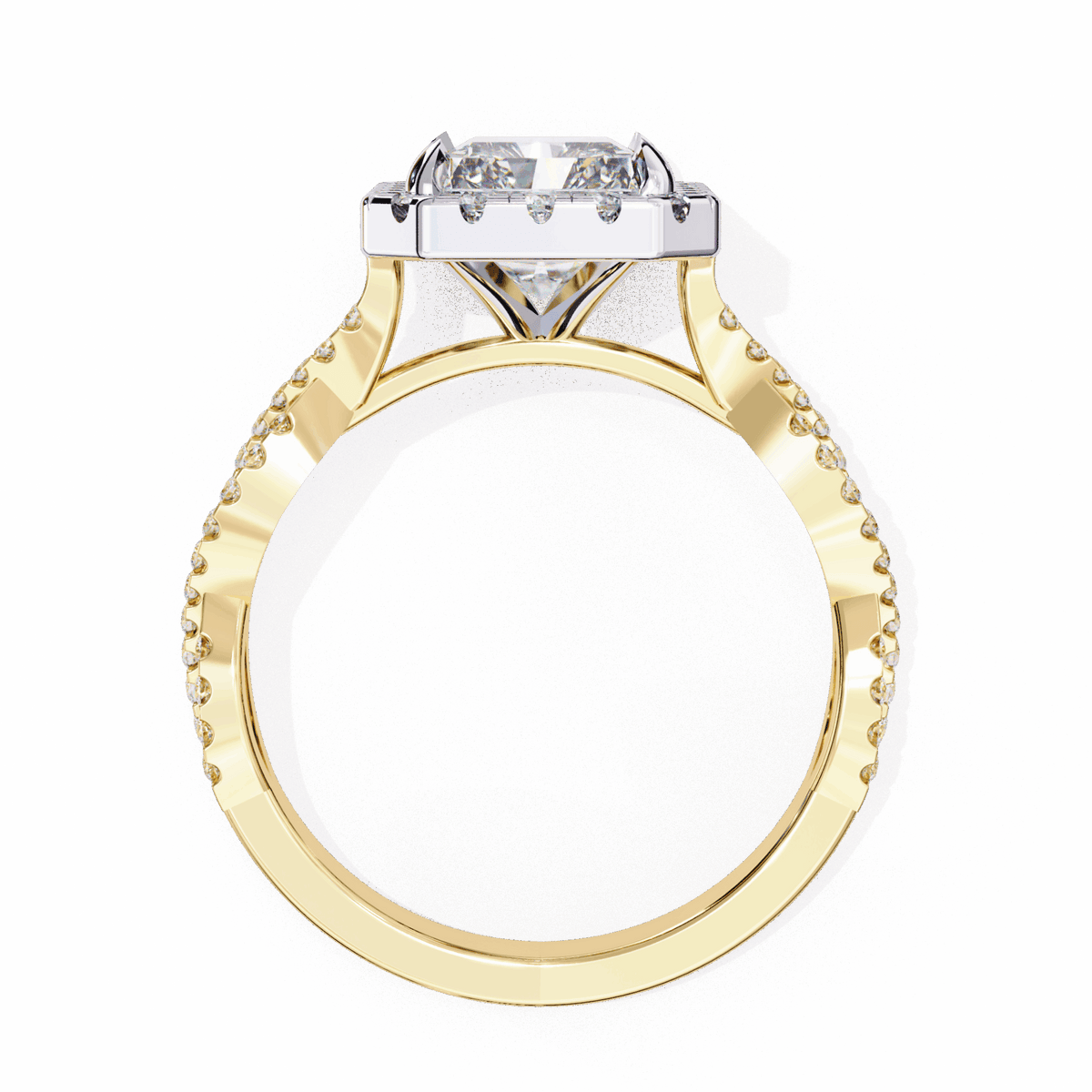 3.5 Carat Radiant Halo Solitaire Ring in Moissanite | House of Estara