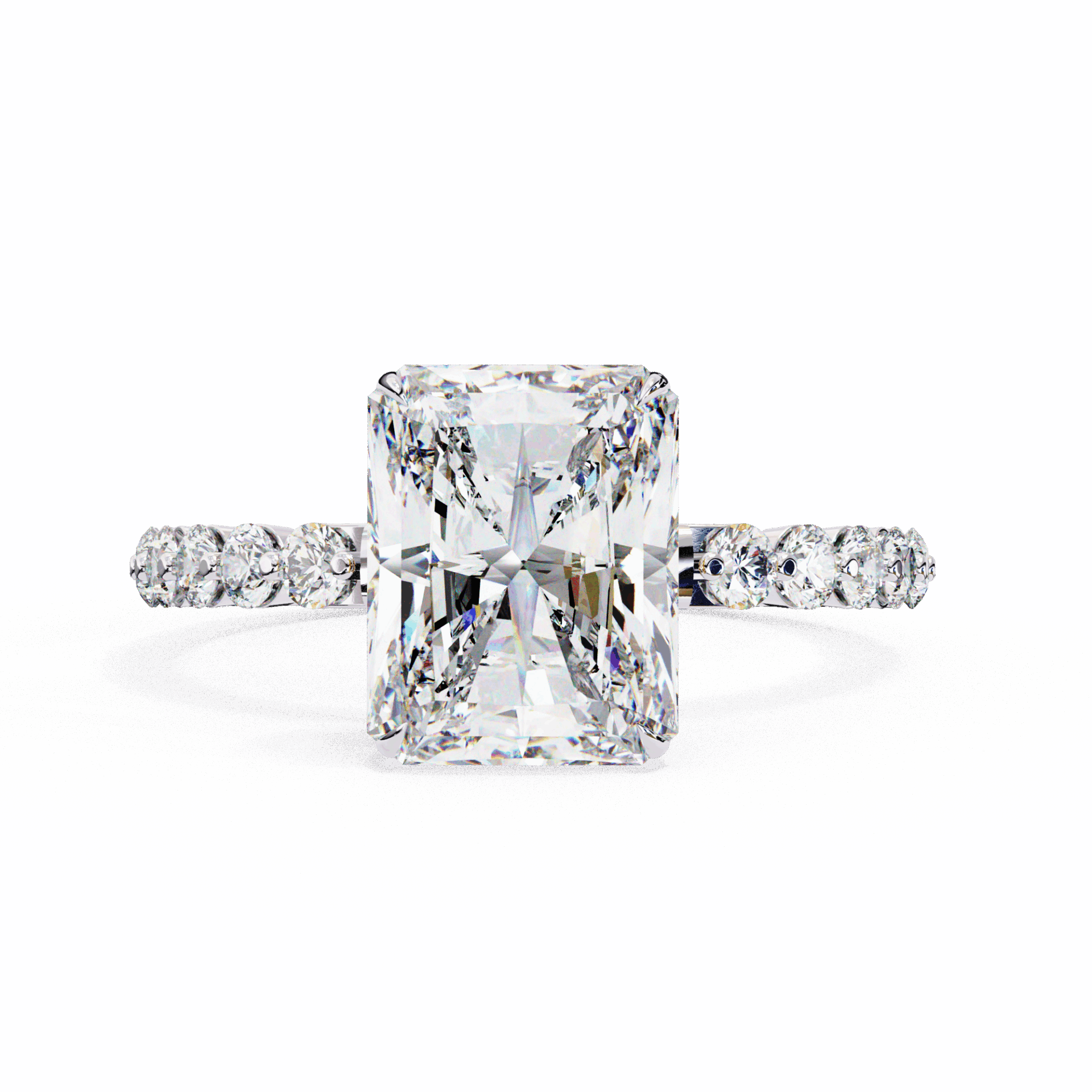 3.5 Carat Emerald Halo Solitaire Ring in Moissanite | House of Estara