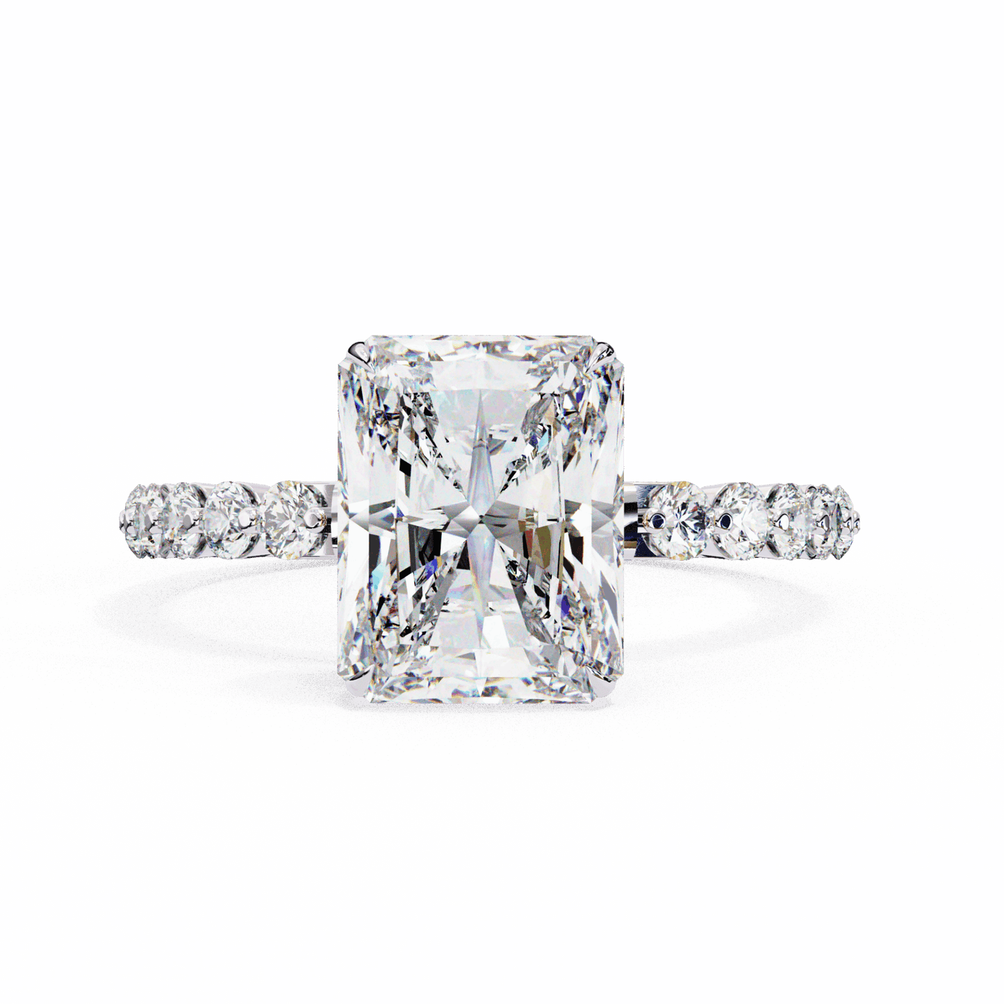 3.5 Carat Emerald Halo Solitaire Ring in Moissanite | House of Estara