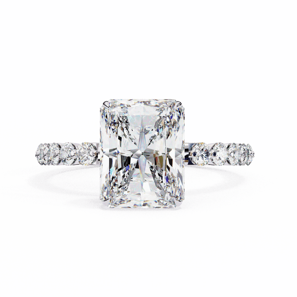 Emerald Hidden Halo Half Eternity