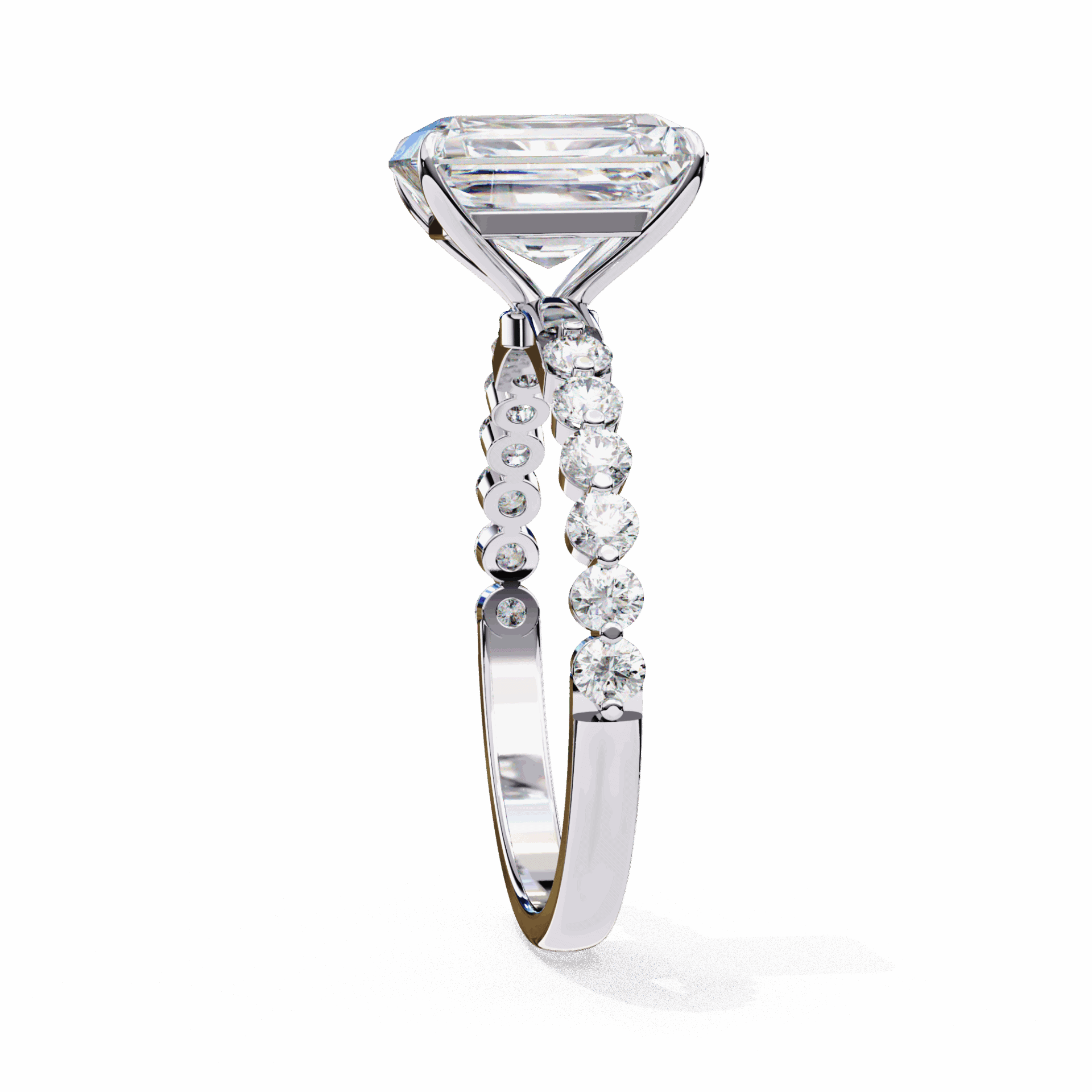 3.5 Carat Emerald Halo Solitaire Ring in Moissanite | House of Estara