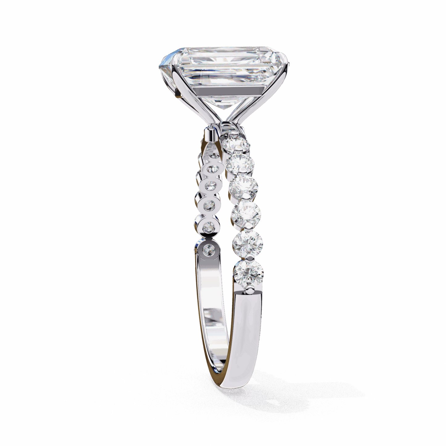 3.5 Carat Emerald Halo Solitaire Ring in Moissanite | House of Estara