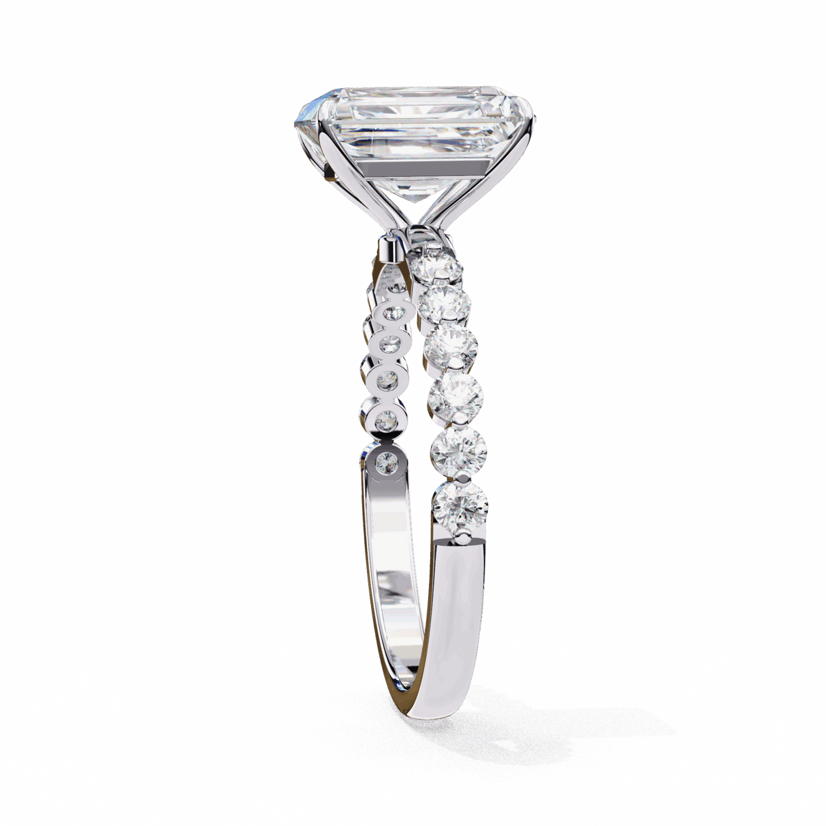 3.5 Carat Emerald Halo Solitaire Ring in Moissanite | House of Estara