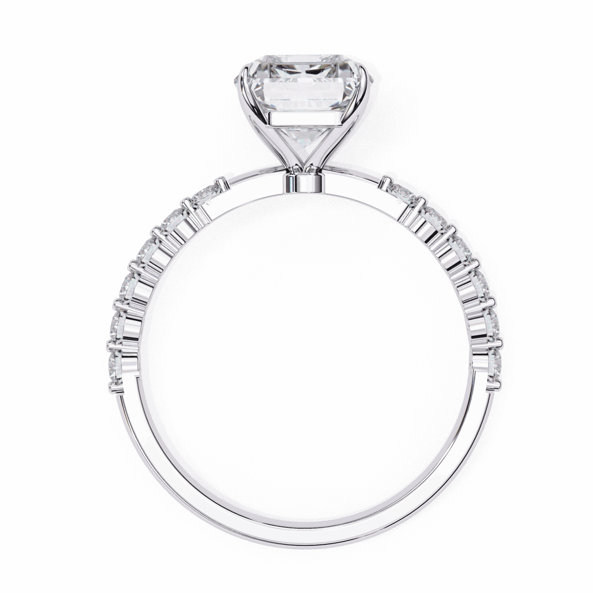 3.5 Carat Emerald Halo Solitaire Ring in Moissanite | House of Estara
