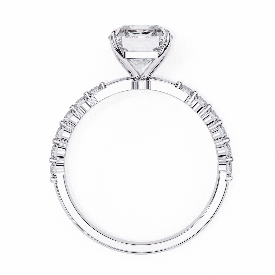 3.5 Carat Emerald Halo Solitaire Ring in Moissanite | House of Estara