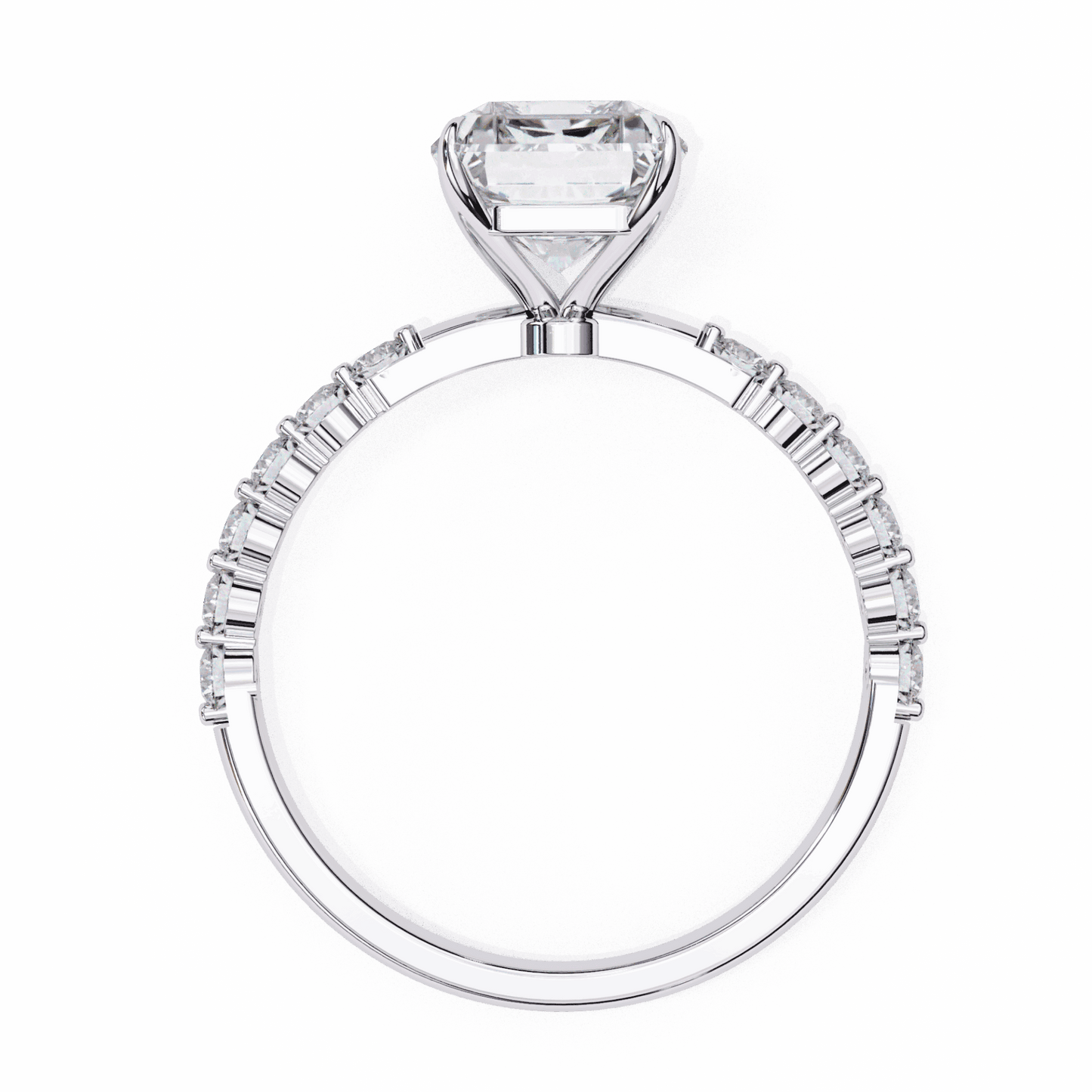 3.5 Carat Emerald Halo Solitaire Ring in Moissanite | House of Estara