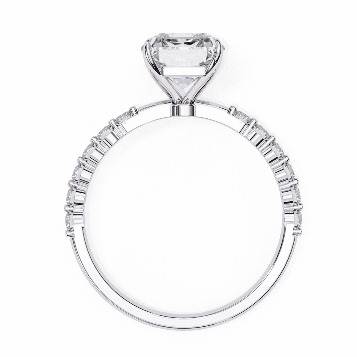 3.5 Carat Emerald Halo Solitaire Ring in Moissanite | House of Estara