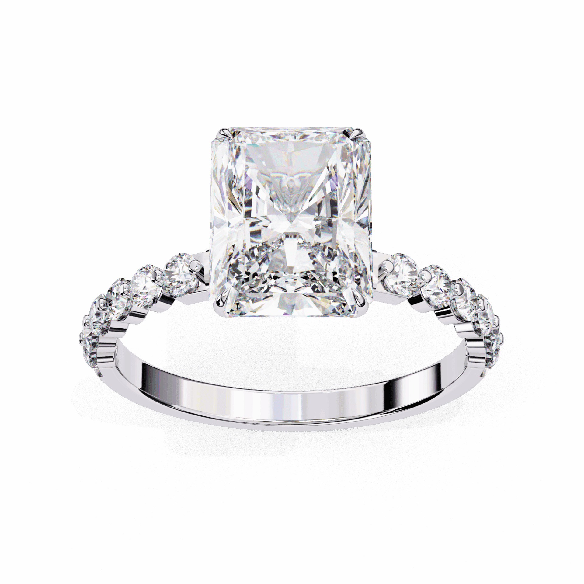 3.5 Carat Emerald Halo Solitaire Ring in Moissanite | House of Estara