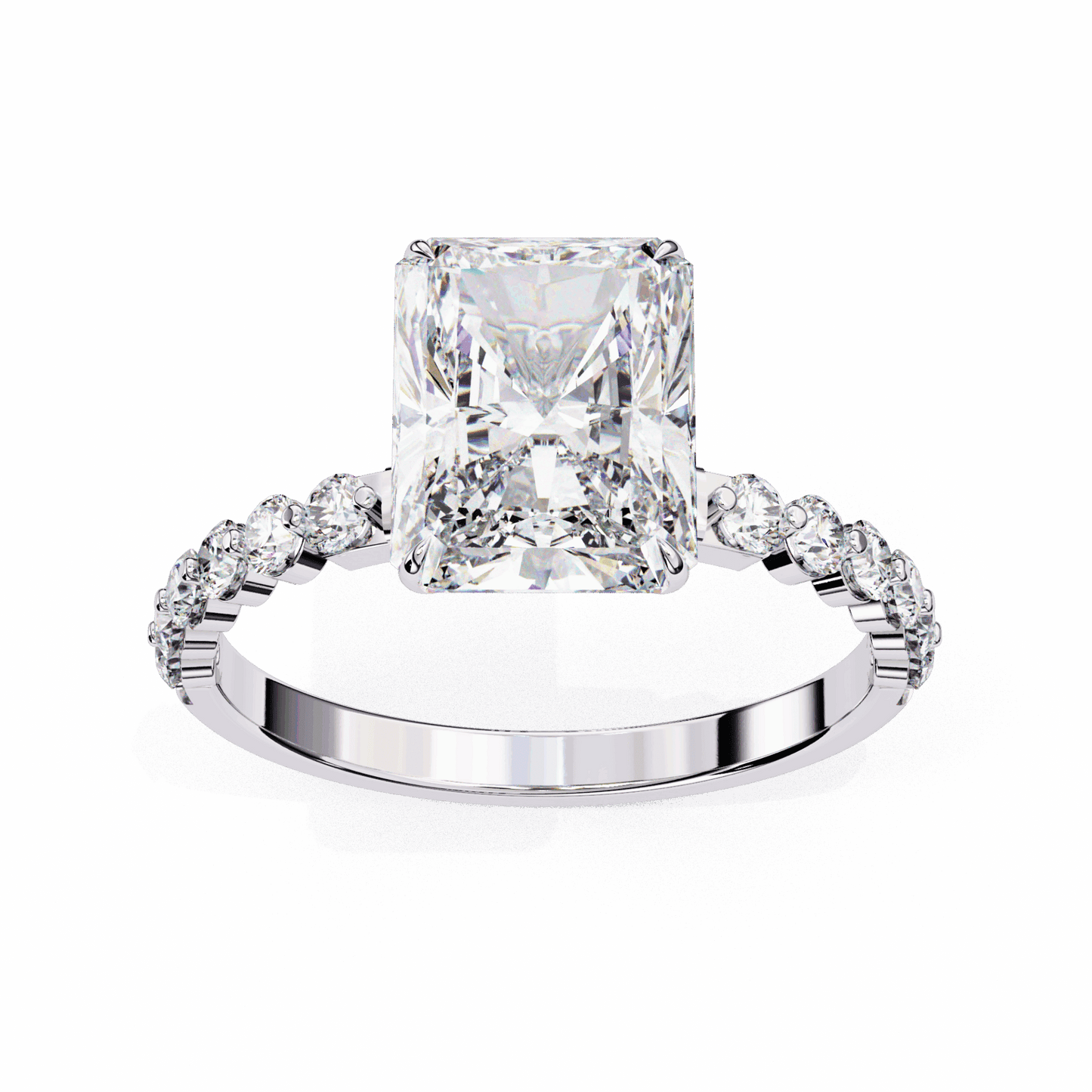 3.5 Carat Emerald Halo Solitaire Ring in Moissanite | House of Estara