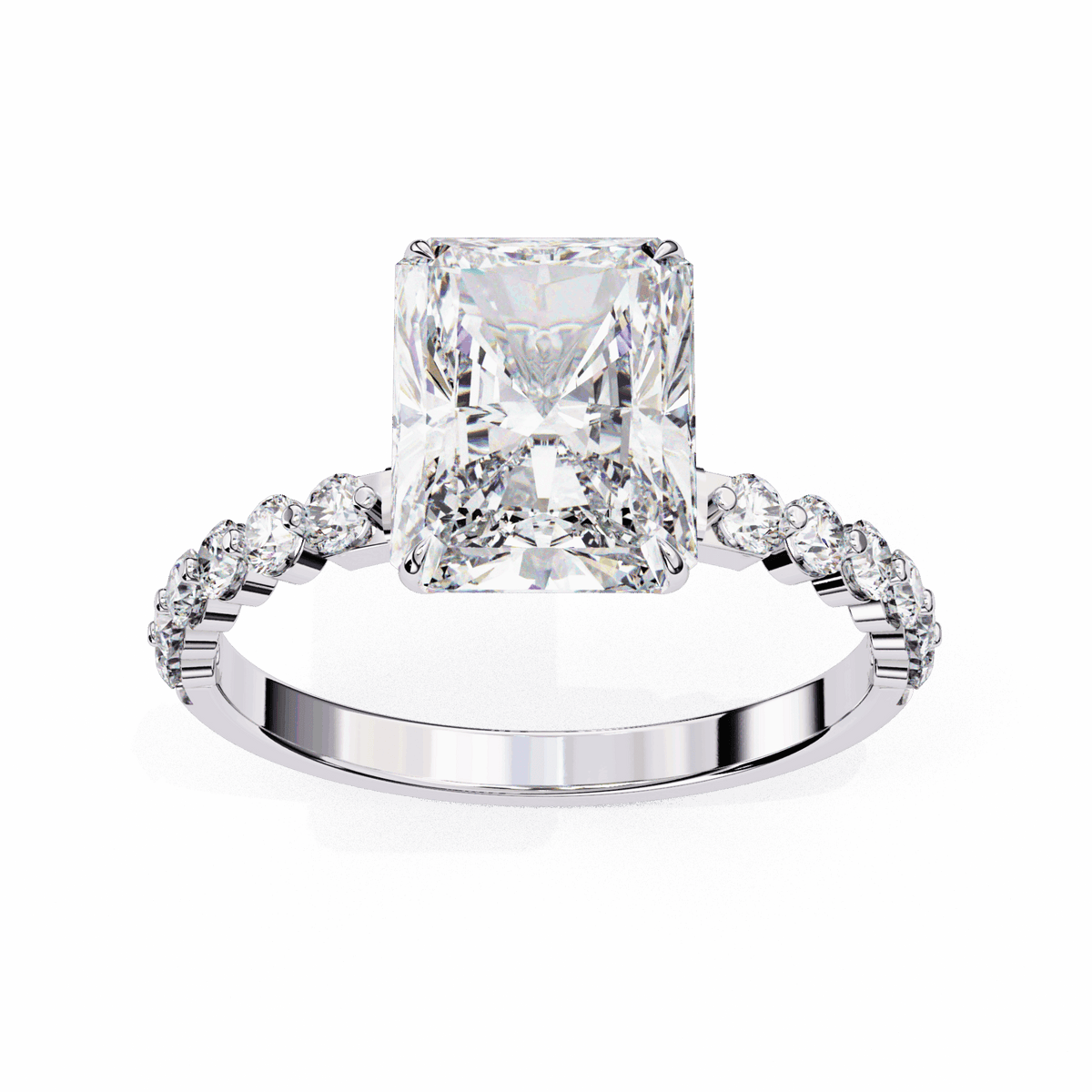 3.5 Carat Emerald Halo Solitaire Ring in Moissanite | House of Estara