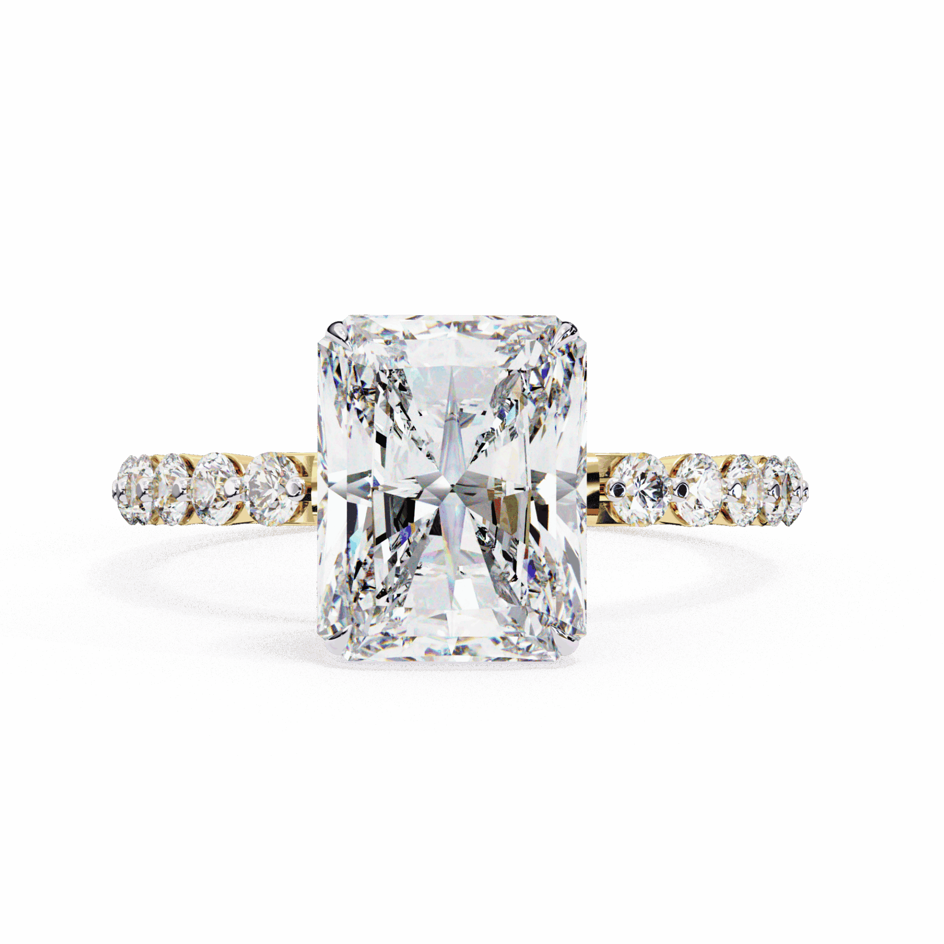 3.5 Carat Emerald Halo Solitaire Ring in Moissanite | House of Estara